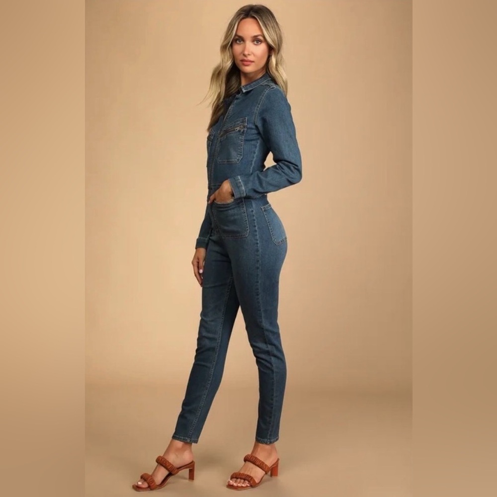 Free People Indigo Jumpsuit - Picture 1 of 8